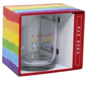Wholesale - 18oz LOVE RAINBOW GLASS MUG, UPC: 840104999844